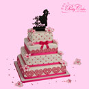 bruidstaart fuchsia en wit