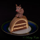 chocolate sponge cake with passion fruit mousse