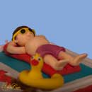 personnage en sucre - homme dans la piscine